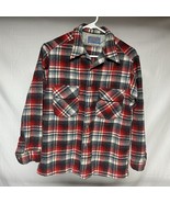 Vintage Pendleton Shirt Men’s S Board Loop Collar Wool Red Plaid Beach Boys - $45.82