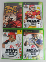 Lot Of 4 Xbox Games Sports Mvp Baseball 2004 Ncaa Football 2005 Street Hoops - £23.39 GBP