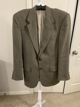 Men&#39;s 38R Claiborne Brown Patterned Blazer Sports Jacket 100% Wool #B7 - $19.99