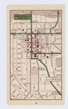 1951 Original Vintage Map Of Shreveport Louisiana Downtown Business Center - £19.91 GBP