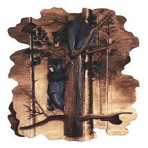 Bear Cubs In Tree Wood Wall Art - $229.99