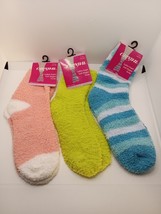 3 Pairs Carnival Ladies Super Soft Slipper Socks One Size Fuzzy Socks Slippers - £9.45 GBP