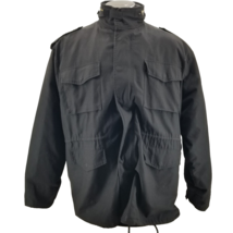 Rothco Field Jacket Mens Large Black Field M-65 Coat Hooded Military Out... - £50.23 GBP