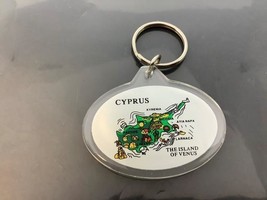Vintage Souvenir Keyring Cyprus Map Keychain Chypre Porte-Clés Island Of Venus - £6.37 GBP