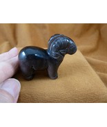 (Y-RAM-723) Silver obsidian RAM SHEEP gemstone FIGURINE BIGHORN mountain... - $465.04 MXN