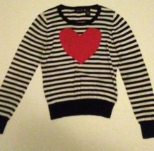 Pre-owned Sweater Project Juniors Black/White/Red Stripped Sweater Size L - £11.87 GBP