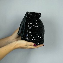 Elegant sequin pailettes bag / money bag / purse black dress bridal bag ... - £22.39 GBP