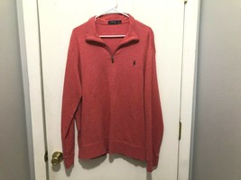 Ralph Lauren Polo 1/4 Zip Pullover Men&#39;s SZ XL Heather Red Super Soft L/S - $14.84