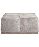 Ottoman FELIX Large Frosted Hide Top-Grain Leather Birch - £1,855.01 GBP