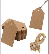 100pcs Kraft Paper Gift Tags with String, Blank Gift Bags Tags Price Tag... - $11.00