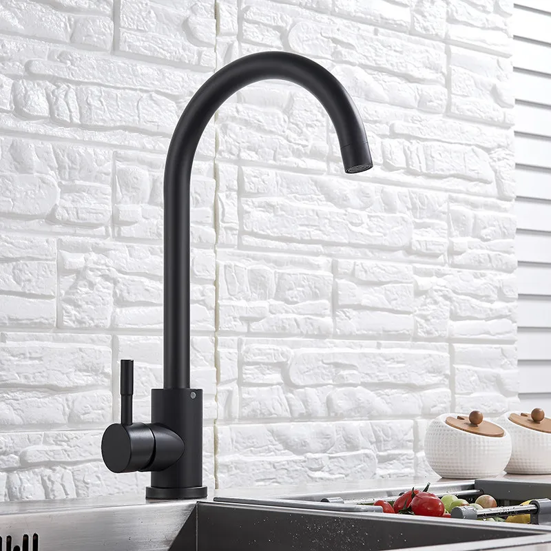 House Home Matte Black Kitchen Faucet  Single Handle 360 Degree Rotation Kitchen - £67.95 GBP