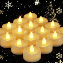 12Pack Led Floating Candles Flameless Tea Lights Flicker/Steady Waterproof - £19.17 GBP