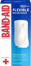 Band Aid Brand Of First Aid Products Rolled Gauze, 4 Inches By 2.5 Yards... - £8.24 GBP
