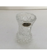 Vintage Bohemia small cut  glass vase mid century  decorative art glass - $21.73
