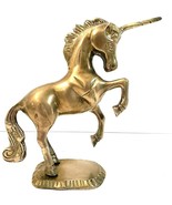 Solid Brass Unicorn Sculpture Statue 6 1/2&quot; High Solid Brass - $14.01
