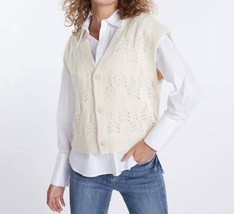 Esqualo Pointelle Knit Sweater Vest Cream - $32.00