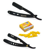 2X CS-MB Stainless Steel Folding Straight Edge Barber Razor 100 Shark Bl... - $27.90 CAD