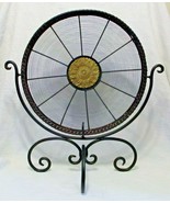 Large Decorative Leather Trimmed Wire Medallion Plate and Wrought Iron S... - $5,238.01 MXN