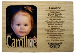 Personalized Name Profile Laser Engraved Wood Picture Frame Magnet - £11.96 GBP