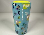 Starbucks 2023 Blue Magnolia Floral Ceramic Tumbler Travel 12 Oz Cup W/L... - $27.71