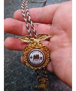 Vintage Spirit Of 76 Patriotic Gold Tone Eagle USA Bolo Tie - $34.64