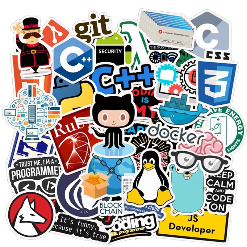 10/30/50PCS Progmer Geek Java Waterproof PVC Stickers DIY Skated Guitar Laptop L - £63.28 GBP