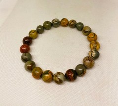 Unisex Rainbow Jasper Stretch Cord Bracelet 10mm Beads 7.5” - $15.00