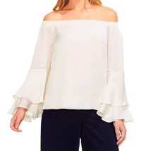 Vince Camuto Womens Activewear Off Shoulder Bell Sleeve Top,Pearl Ivory,X-Small - £81.70 GBP
