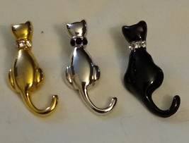 Cat Lapel Scarf Pins Set of Three Vintage - £16.42 GBP