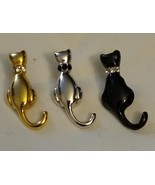 Cat Lapel Scarf Pins Set of Three Vintage - £16.47 GBP