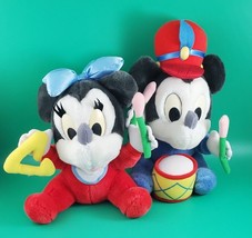 Applause Vintage Mickey &amp; Minnie Mouse Percussion Band Plush / Drum &amp; Triangle - £21.89 GBP