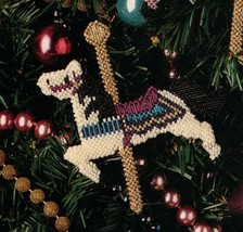 Plastic Canvas Christmas Tree Top Mantel Angel Carousel Horse Ornaments Pattern - £4.78 GBP