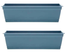 Bloem Dayton 6.87&#39;&#39;H X 24&#39;&#39; W Rectangular Window Box, Plastic, Ocean Blu... - $29.70