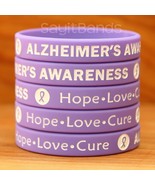 Alzheimer&#39;s Awareness Wristband Set Wholesale Debossed Silicone Bracelets - £5.44 GBP+