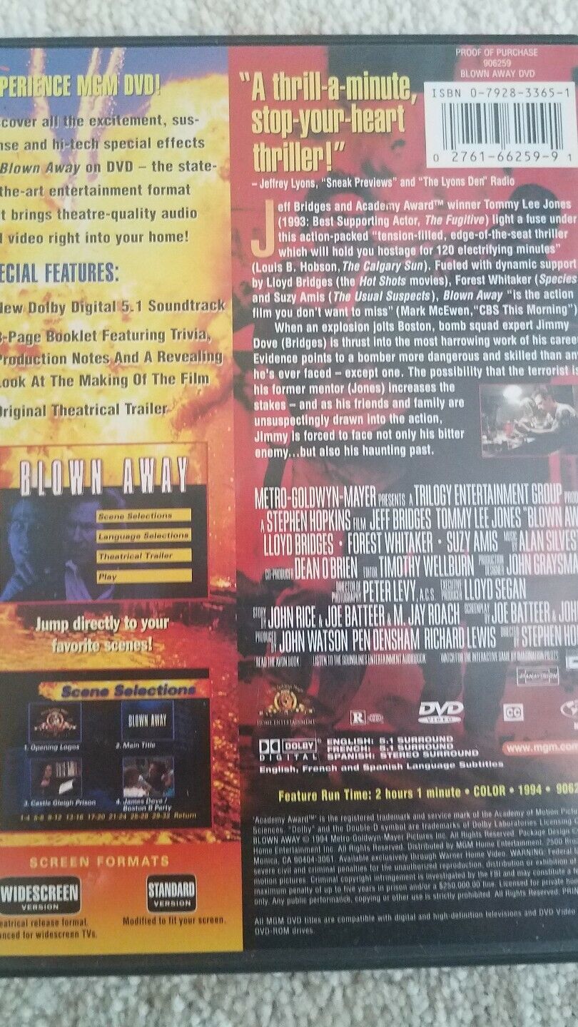 Blown Away  Jeff Bridges, Tommy Lee Jones, Suzy Amis Item image 2