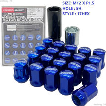 17 HEX RAVS Racing Blue 32mm Steel Wheel Lug Nuts M12x1.5 20pcs /set DHL - £87.04 GBP