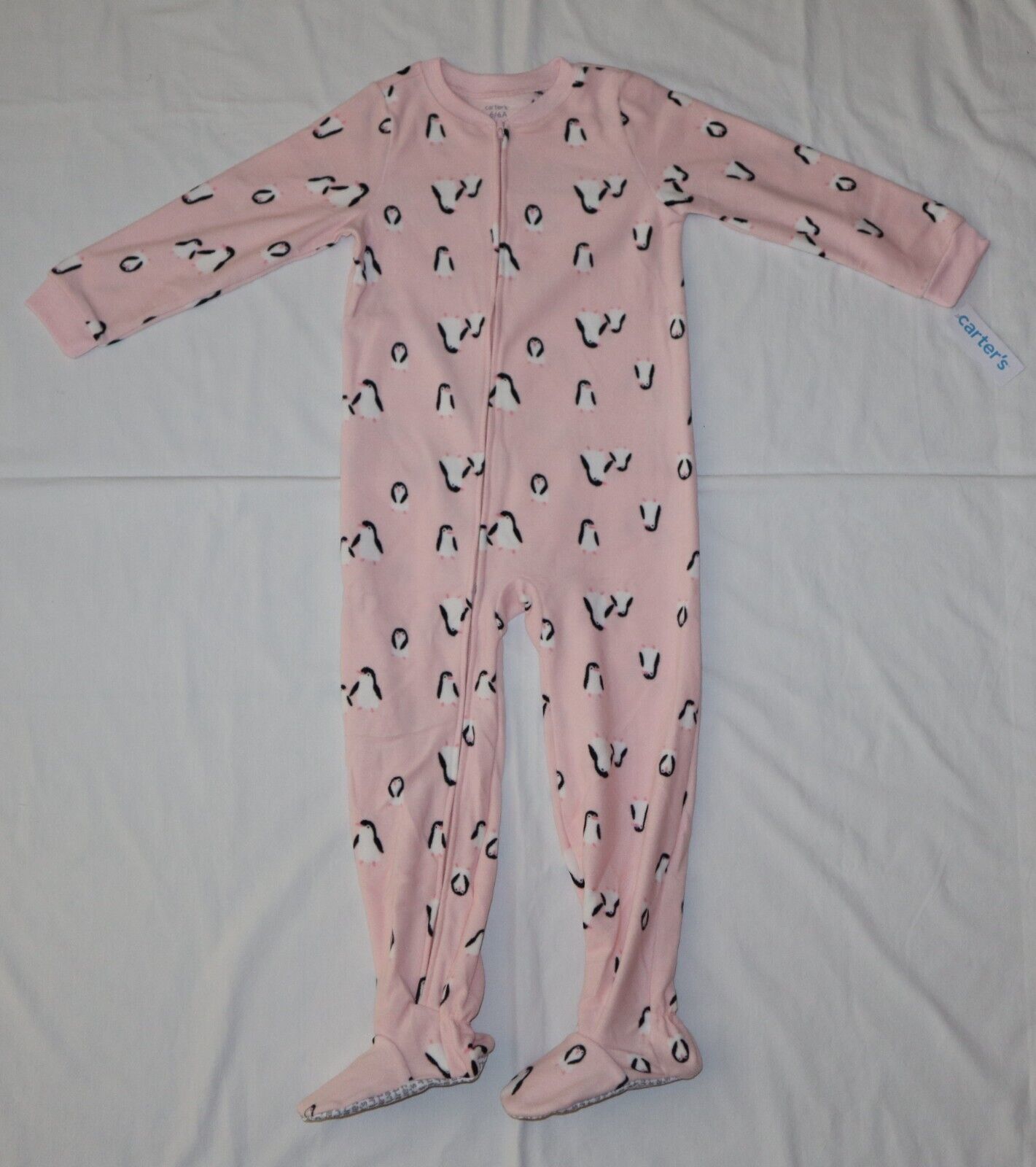 Carters Fleece Footed Pajama Blanket Sleeper Size 6 7 8 10 12 14 Penguins Artic