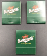 3 Bennigan&#39;s Grill &amp; Tavern Restaurant Irish American Matchbook Full 20 ... - $12.19