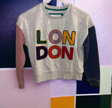 Boden Fun Knit Sweater LONDON Color Block Gray size 9-10 Year Pink Blue ... - $16.82
