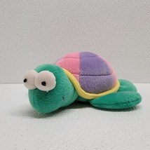 Russ Berrie Speedy Turtle Plush Baby Rattle Pink Purple Green Stuffed Animal - £23.65 GBP