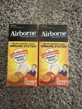 2-PACK Airborne Immune Support 32 Chewable Tablets each Citrus Exp 2024+ - £9.46 GBP