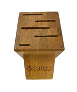 Cutco 5 Slot Wood Butcher Block, Clean, Real Solid Heavy Wooden Stand - $33.90 CAD