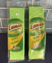 LOT OF 2 Libman Scrubster Green Sponge Mop Refill Easy Change Snap-On NE... - $21.82 CAD