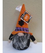 Gnome Decor Halloween Witches Hat &amp; Black Cat Gnome 10-1/2&quot; - $203.91 MXN