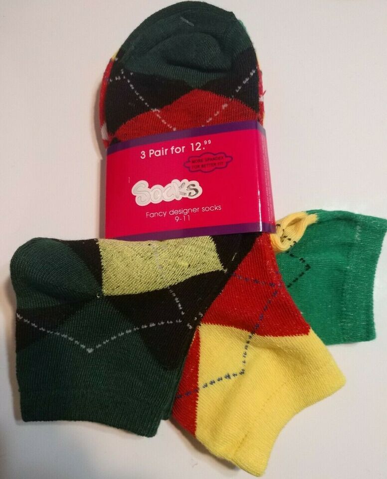 Ladies ankle socks Fancy Assorted Designs- Colors 9-11 cotton blend NEW