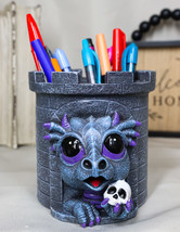 Fantasy Baby Dragon Wyrmling Holding Skull In Castle Tower Stationery Pe... - $19.99