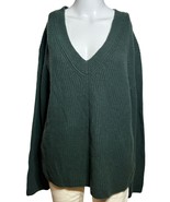 Vince the brand Sweater Women&#39;s Large Green Pullover Wool Classic V-Neck... - £38.84 GBP