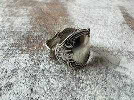 Antique Ornate Sterling Silver Spoon Ring Size 7.75 - £39.47 GBP