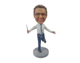Custom Bobblehead Happy Good Looking Man Striking A Pose With A Wand - Leisure &amp; - £70.97 GBP