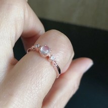 genuine 925 sterling silver In rose gold Moonstone CZ Ring Band Size 5 6 7 - £27.23 GBP